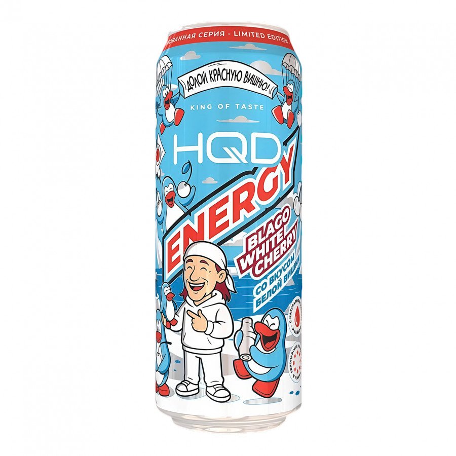 Фото и внешний вид — Энергетический напиток HQD Energy - Blago White Cherry (Белая Вишня) 450мл