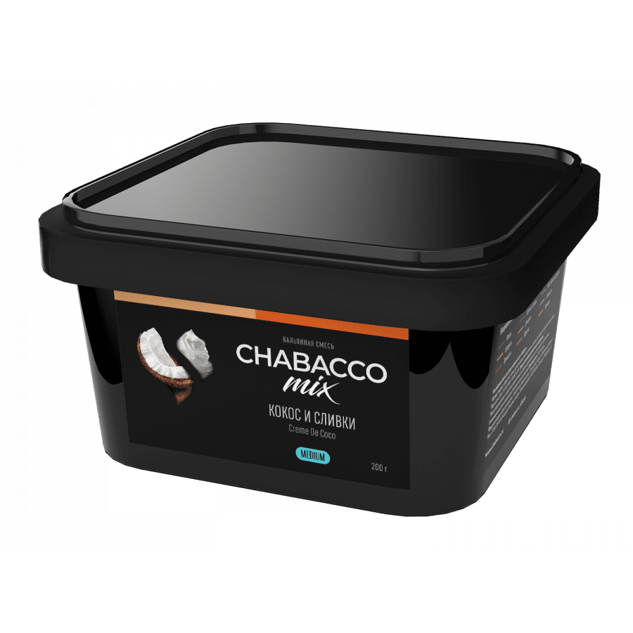 Фото и внешний вид — Смесь для кальяна Chabacco 200г medium - Creme de Coco (Кокос и Сливки)