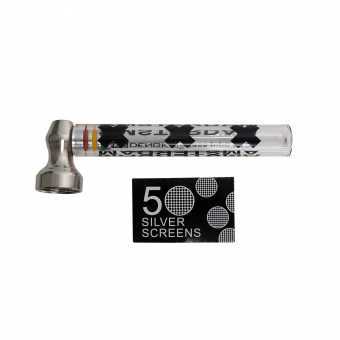 Трубка сувенирная 9,5см OSD-003/D&K8320B стекло/мет.чаша/сеточка в блистере