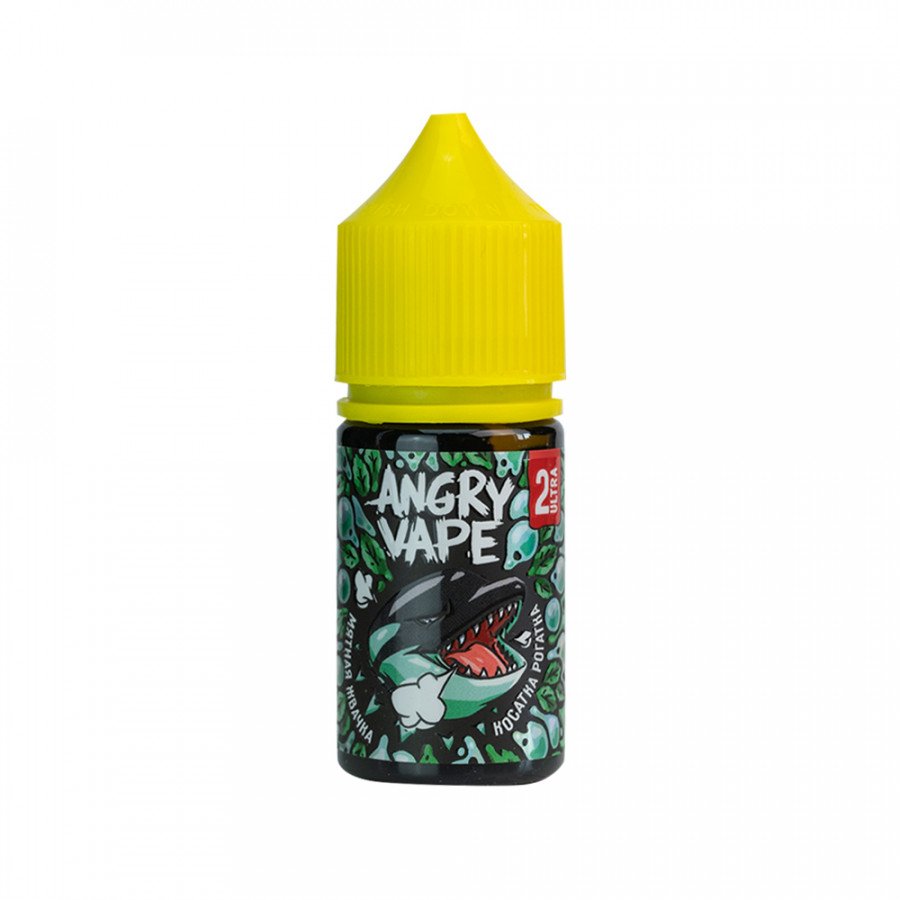 Фото и внешний вид — Жидкость ANGRY VAPE SALT - Косатка Рогатка (Мятная Жвачка) 30мл strong