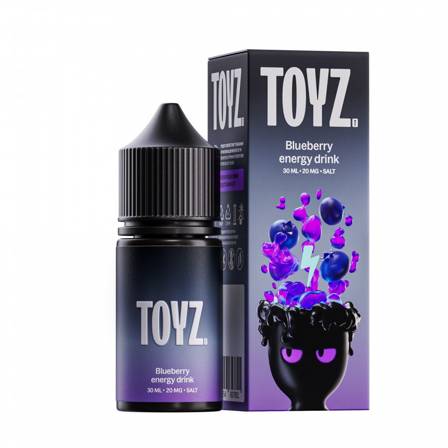 Фото и внешний вид — Жидкость TOYZ SALT - Blueberry Energy Drink (Черничный энергетик) 30мл 20мг