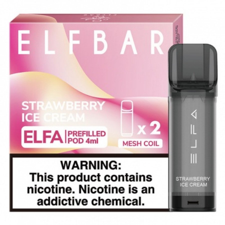 Фото и внешний вид — Картридж ELF BAR ELFA - Strawberry Ice Cream (Клубничное Мороженое) 2шт
