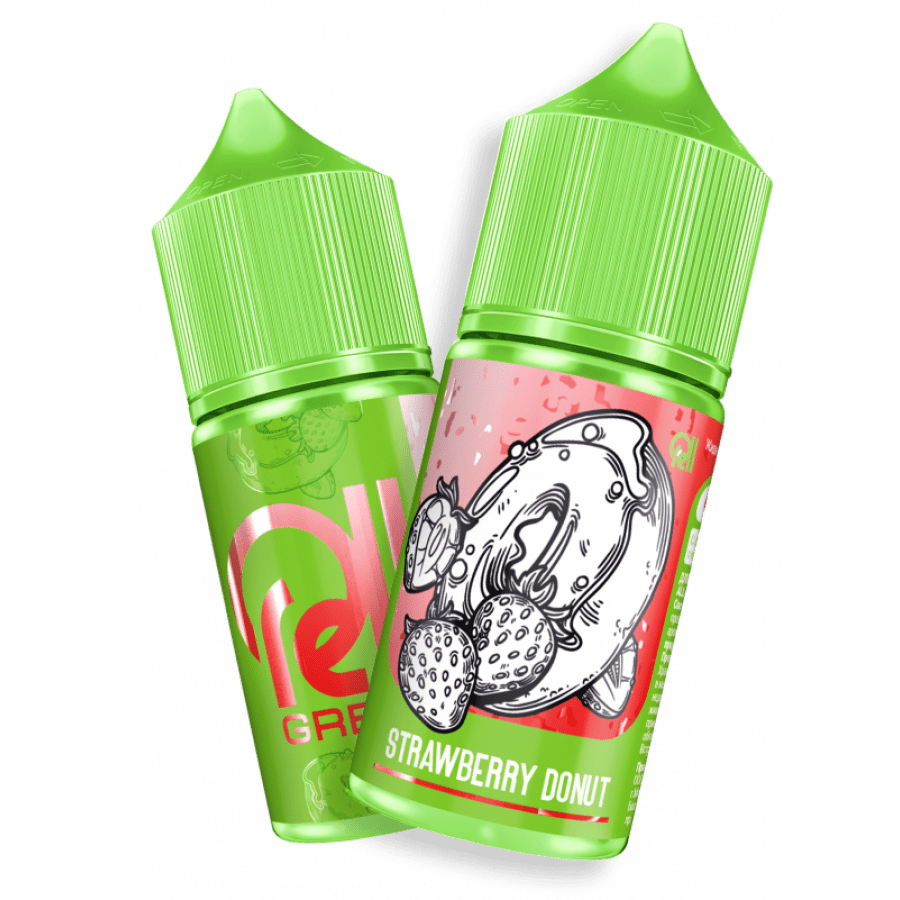 Фото и внешний вид — Жидкость RELL GREEN SALT - Strawberry Donut (Клубничный пончик) 30мл 20мг