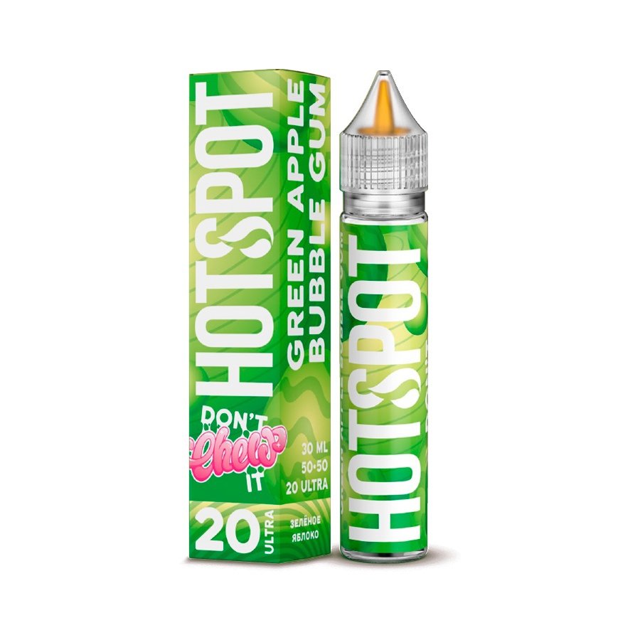 Фото и внешний вид — Жидкость HOTSPOT DON'T CHEW IT SALT - Green Apple (Жвачка кислое яблоко) 30мл strong