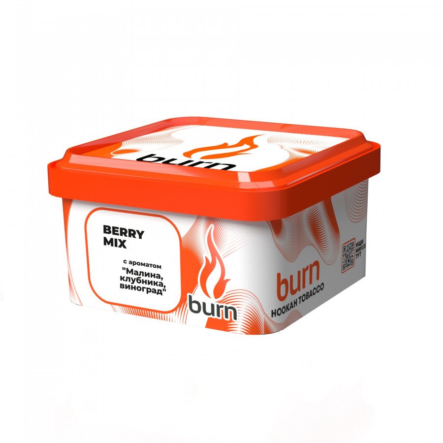 Фото и внешний вид — Табак для кальяна BURN 200г - Berry Mix (Клубника малина виноград)