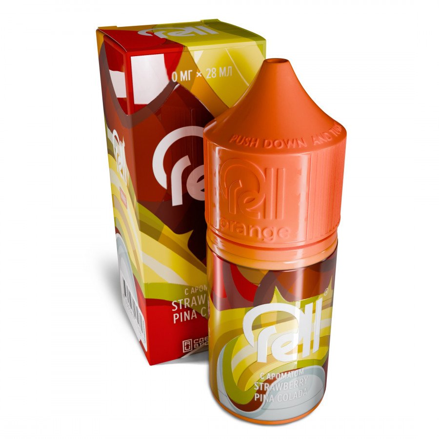 Фото и внешний вид — Жидкость RELL ORANGE SALT - Strawberry Pina Colada (Клубника пинаколада) 28мл 0мг