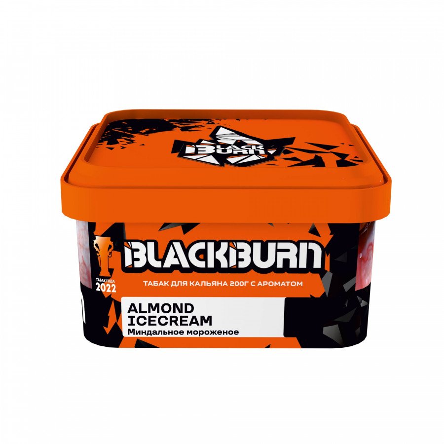 Фото и внешний вид — Табак для кальяна BURN BLACK 200гр - Almond Ice Cream (Миндальное мороженое)