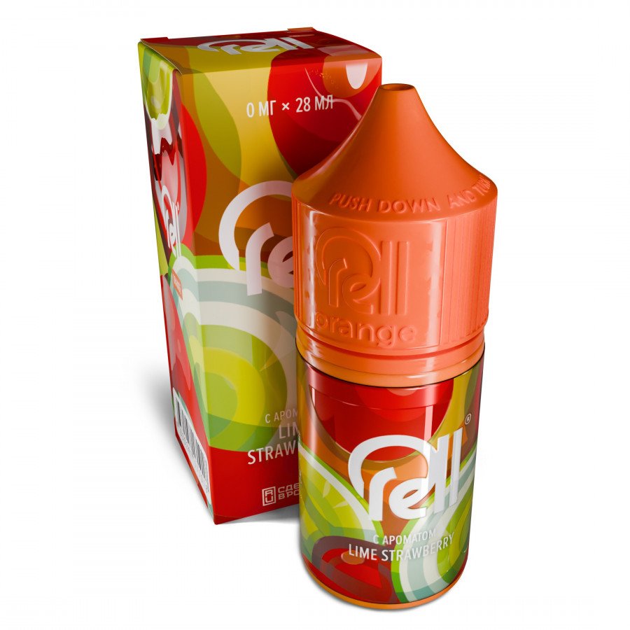 Фото и внешний вид — Жидкость RELL ORANGE SALT - Lime Strawberry (Лайм клубника) 28мл 0мг