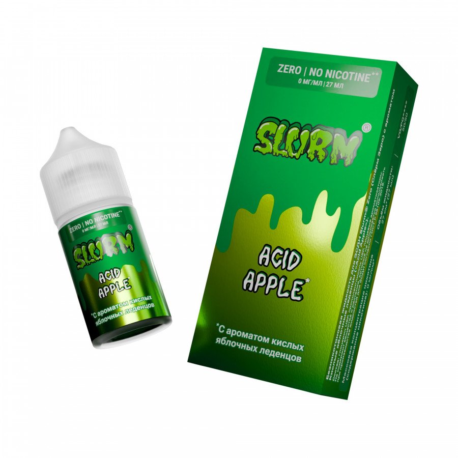 Фото и внешний вид — Жидкость SLURM SALT - Acid Apple (Кислые яблочные леденцы) 27мл 0мг