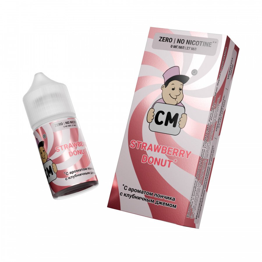 Фото и внешний вид — Жидкость CANDYMAN SALT - Strawberry Donut (Пончик с клубничным джемом) 27мл 0мг