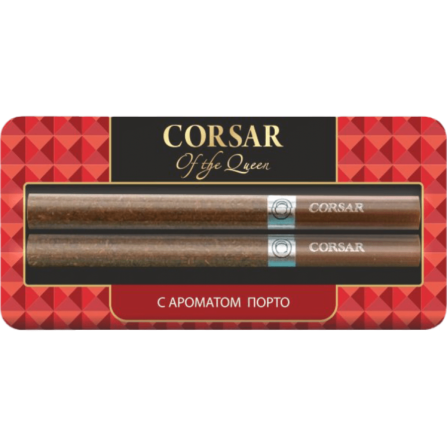 Фото и внешний вид — Сигариллы Corsar Mini of the Queen Porto (2 шт/блистере)
