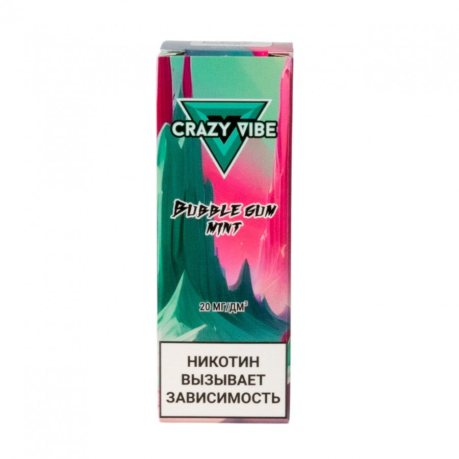 Фото и внешний вид — Жидкость CRAZY VIBE SALT - Bubble Gum Mint (Жвачка с Мятой) 30мл 20мг