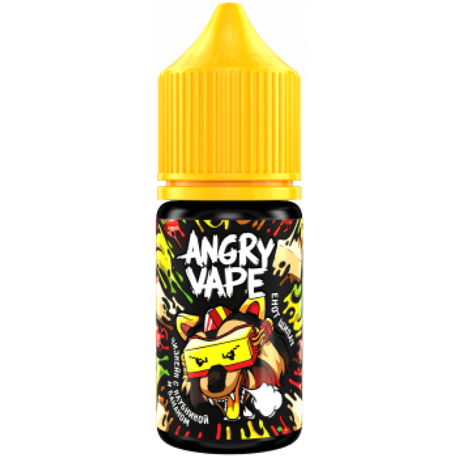 Фото и внешний вид — Жидкость ANGRY VAPE SALT - Енот Щипач (Чизкейк с клубникой и бананом) 30мл 20мг