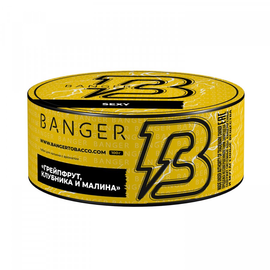 Фото и внешний вид — Табак для кальяна BANGER 100гр - Sexy (Грейпфрут, клубника и малина)