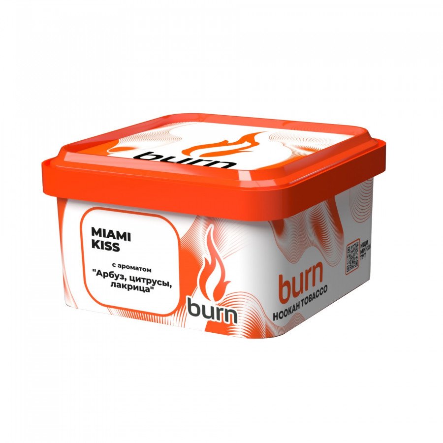Фото и внешний вид — Табак для кальяна BURN 200г - Miami Kiss (Арбуз с цитрусом и лакрицей)