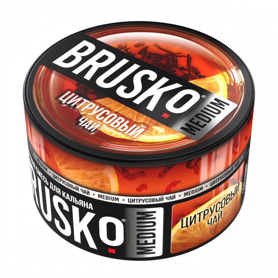 Фото и внешний вид — Смесь для кальяна BRUSKO 250г - Цитрусовый чай