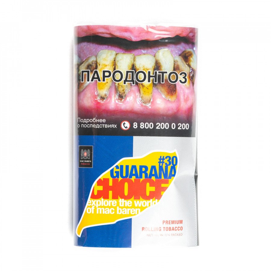Фото и внешний вид — Сигаретный табак MAC BAREN - Guarana Choice 40г