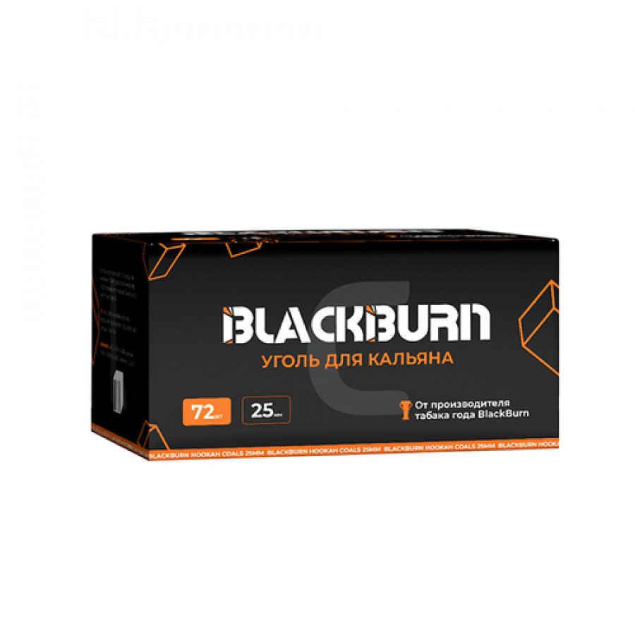 Фото и внешний вид — Уголь BLACKBURN (1кг 25мм 72шт)