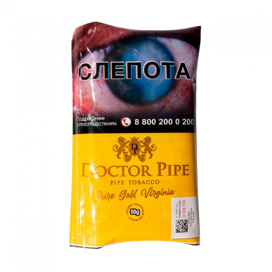 Фото и внешний вид — Трубочный табак DOCTOR PIPE 50г - Virginia Pure Gold